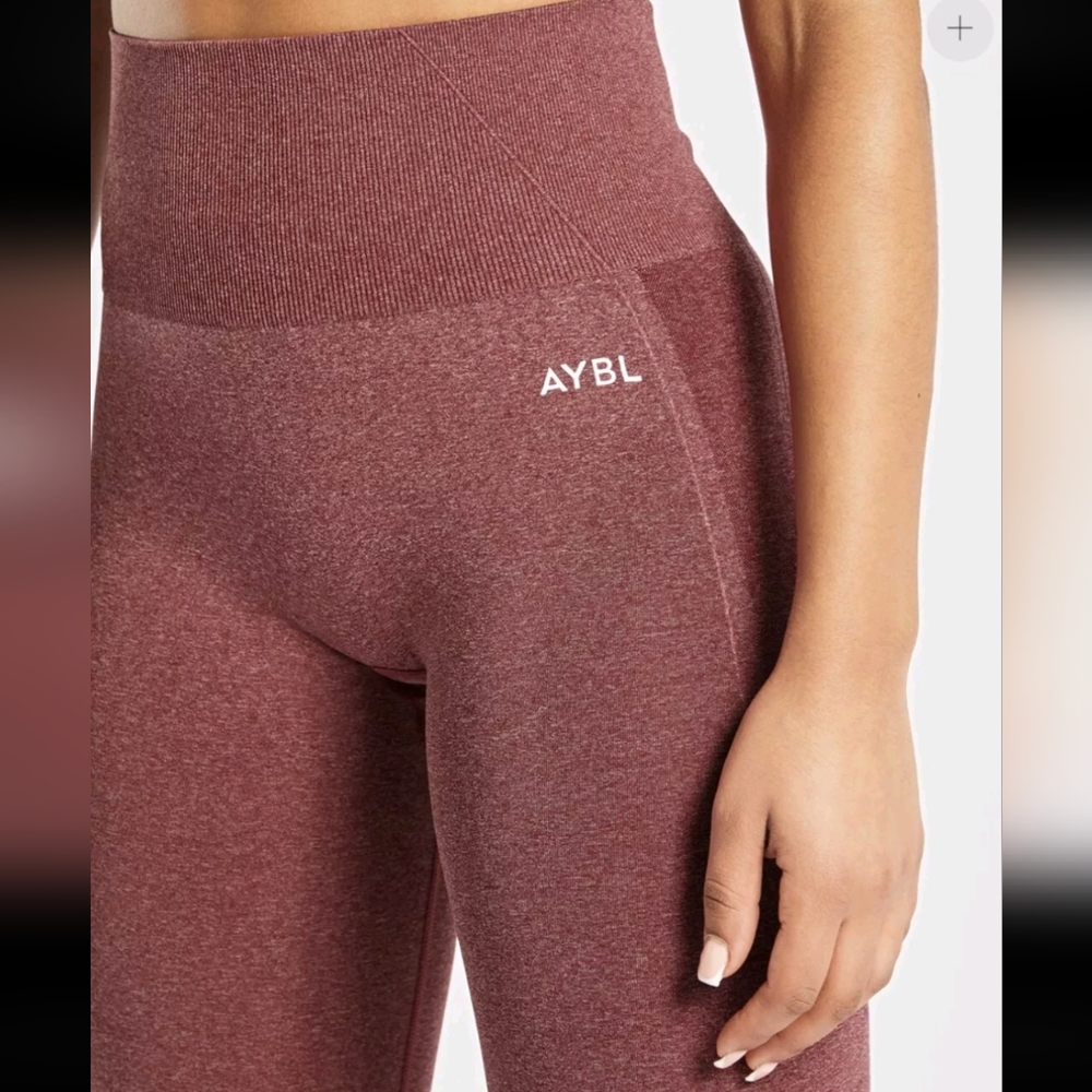 NWT AYBL High Rise Red Marl Athletic Contour Sporty Leggings XS - Picture 3 of 10